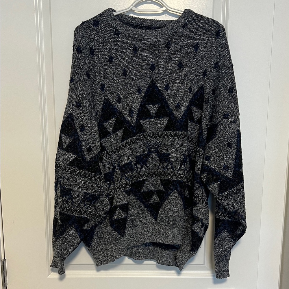 Gray, Black, and Blue Sweater